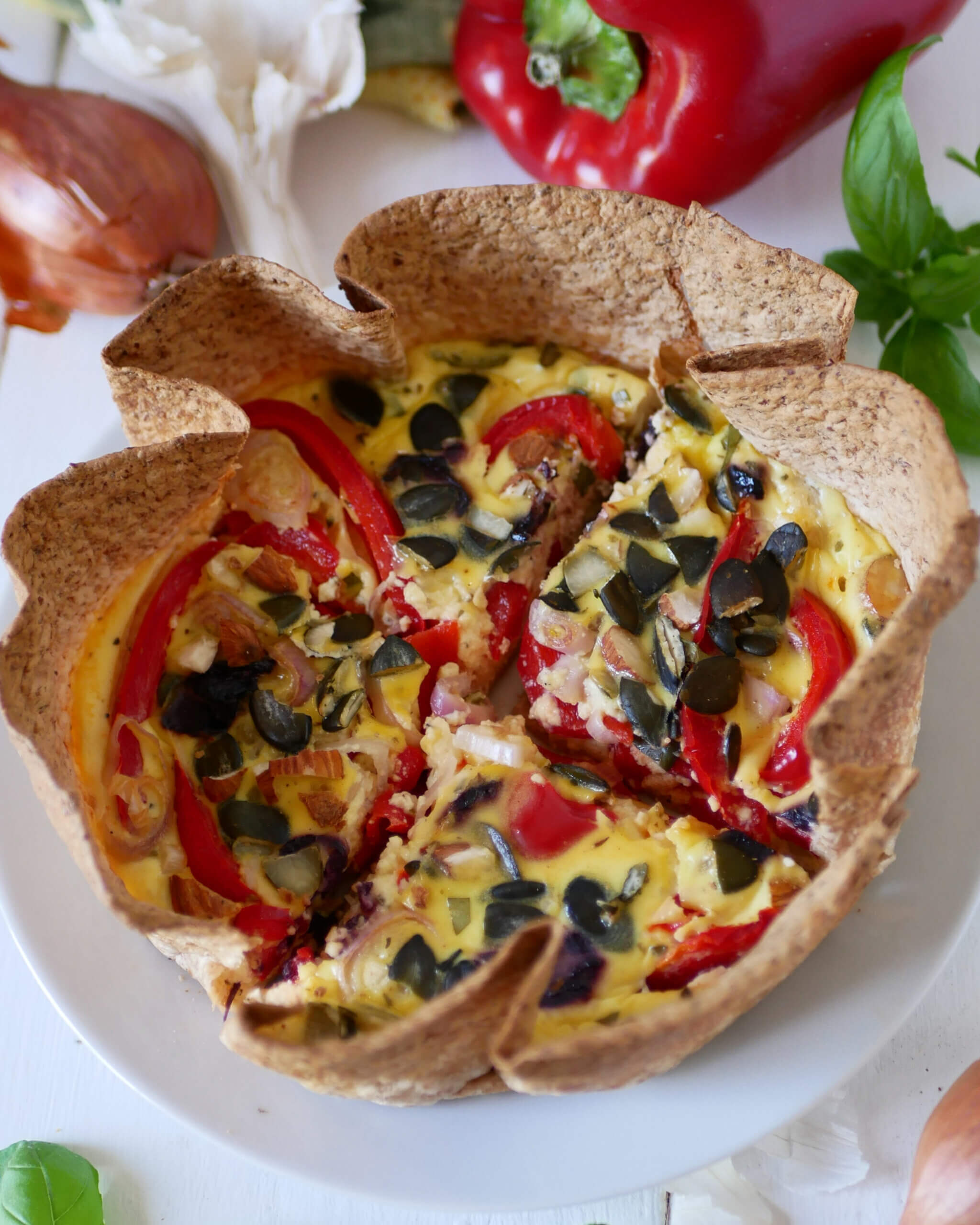 wrap quiche poivron