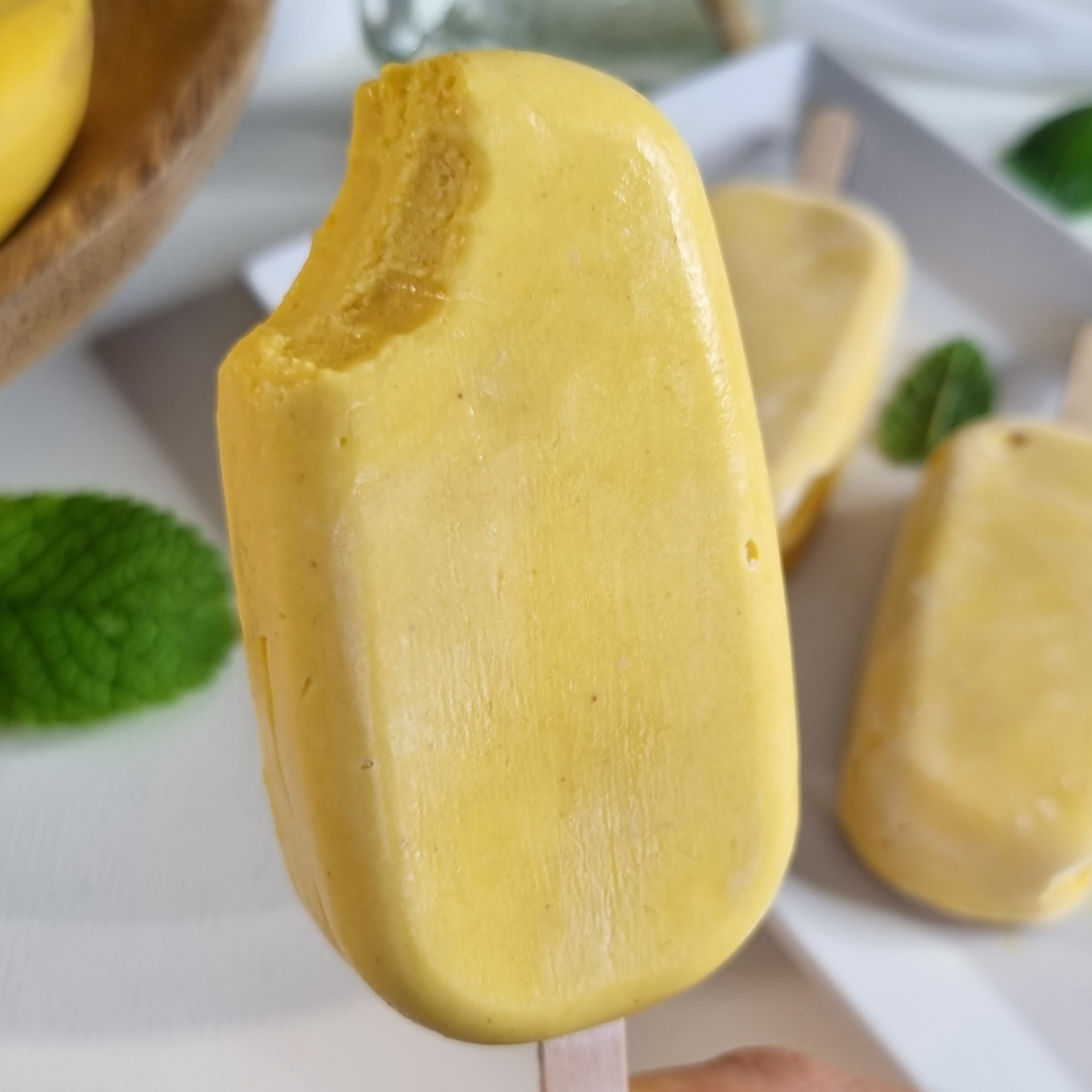 glace mangue protéinée, sans oeuf, sans sorbetière